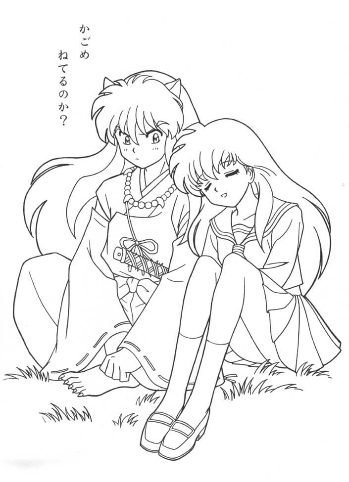 Tô màu Inuyasha và Bạn Gái
