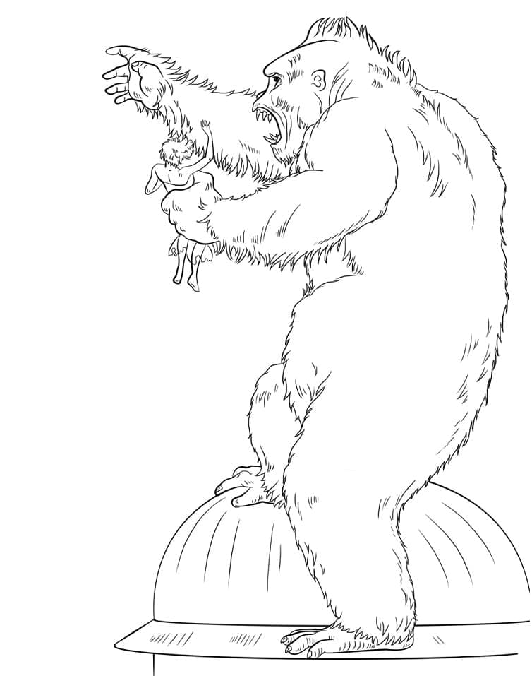 Tô màu King Kong Trên Tòa Nhà