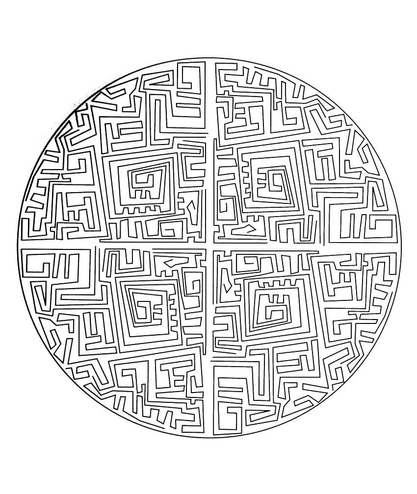 Tô màu Mê Cung Hình Tròn