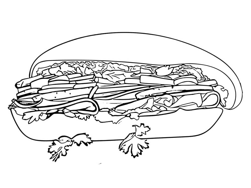 Tô màu Món Bánh Mì