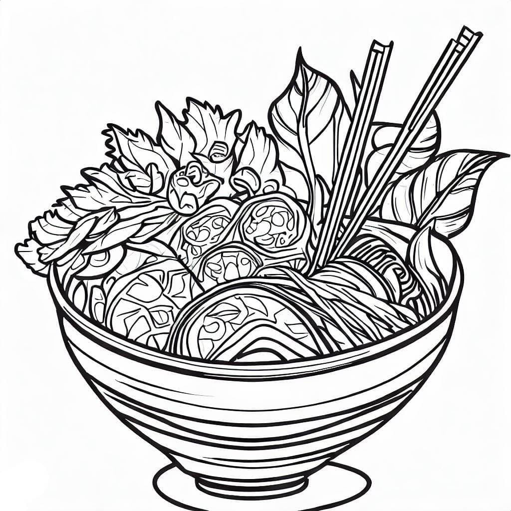 Tô màu Món Phở Bò