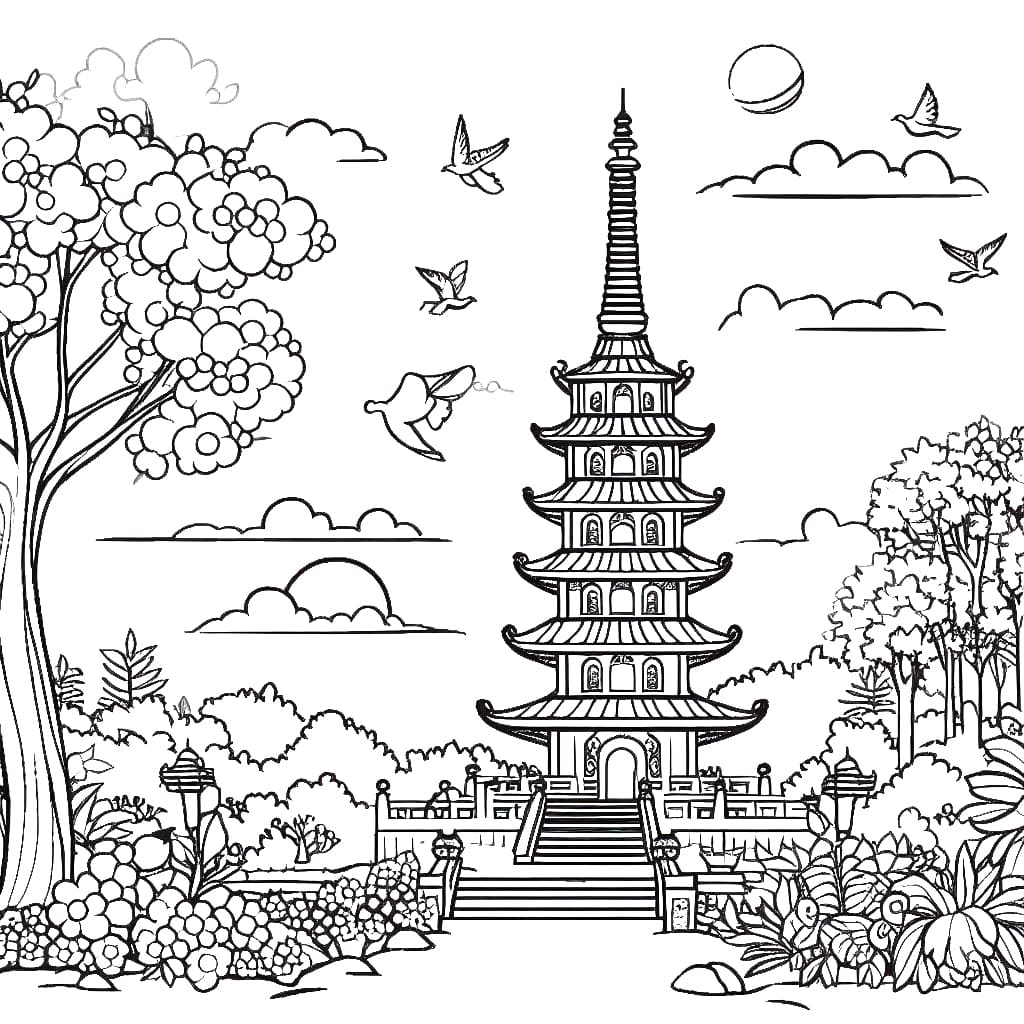 Tô màu Ngôi Chùa Đẹp