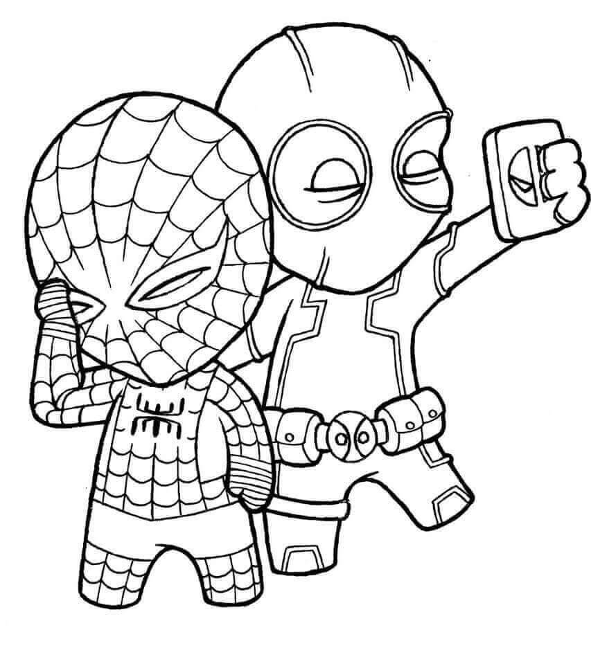 Tô màu Người Nhện và Deadpool
