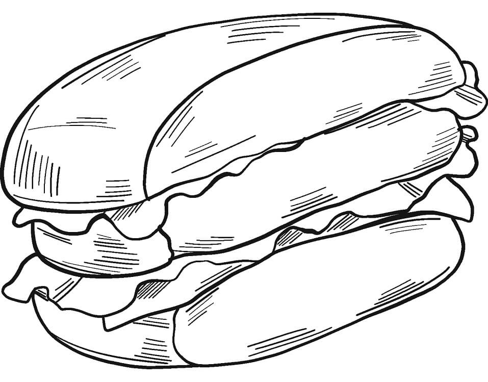 Tô màu Nửa Cái Hamburger