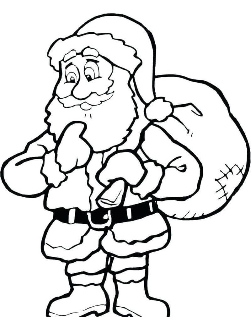 Tô màu Ông Già Noel Đang Nghĩ