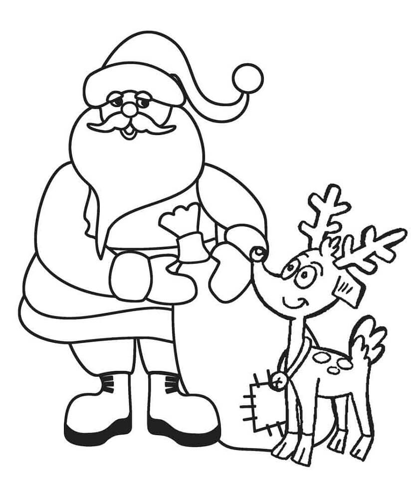 Tô màu Ông Già Noel và Chú Tuần Lộc Tý Hon