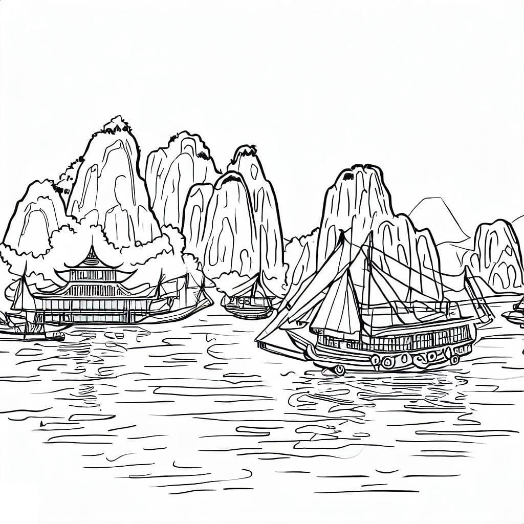 Tô màu Phong Cảnh Vịnh Hạ Long