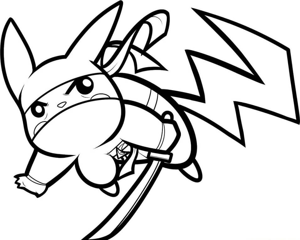 Tô màu Pikachu Ninja