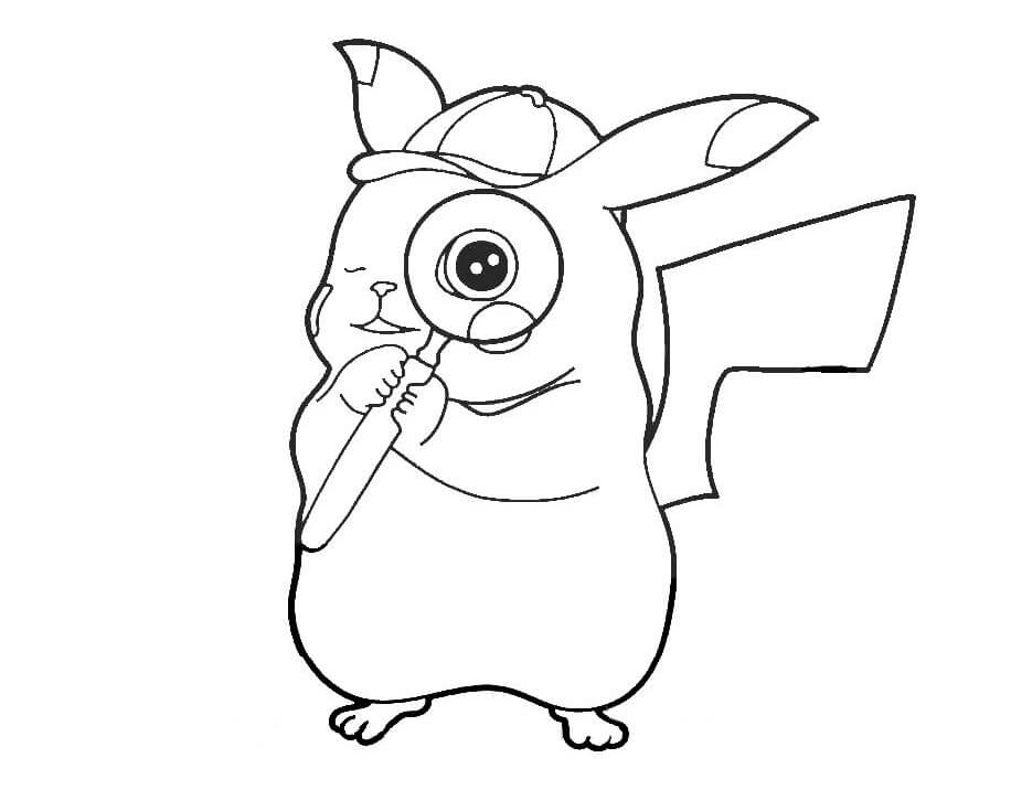 Tô màu Pikachu Thám Tử