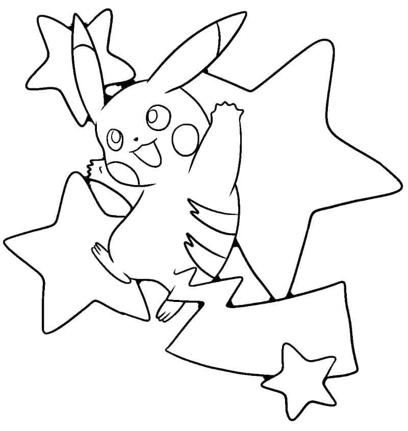 Tô màu Pikachu và Ngôi Sao