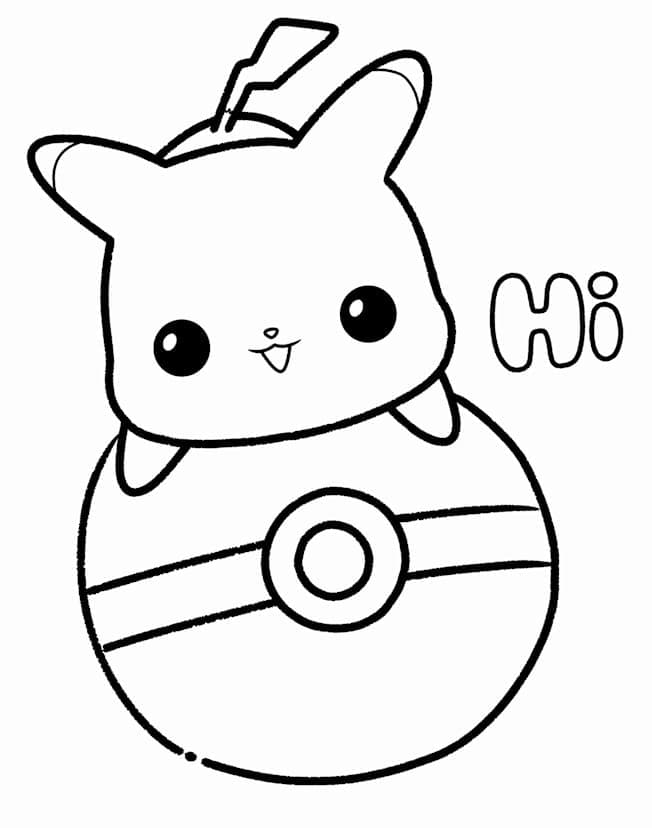 Tô màu Pikachu và Quả Cầu