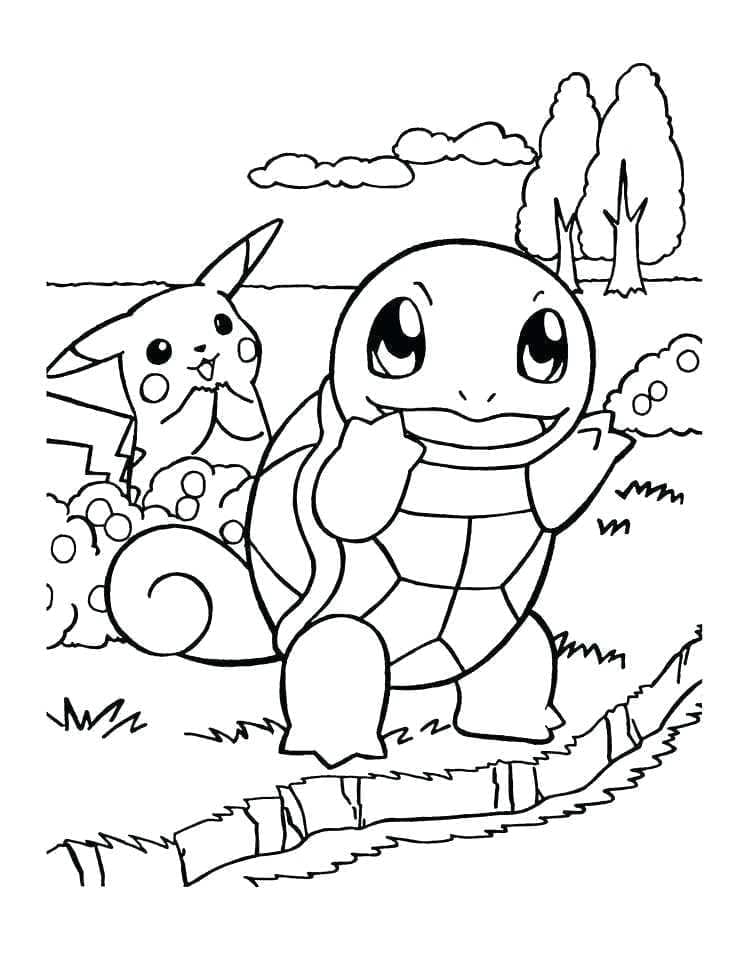 Tô màu Pikachu và Squirtle