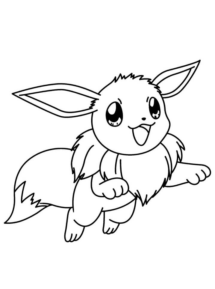 Tô màu Pokemon Eevee Vui Vẻ