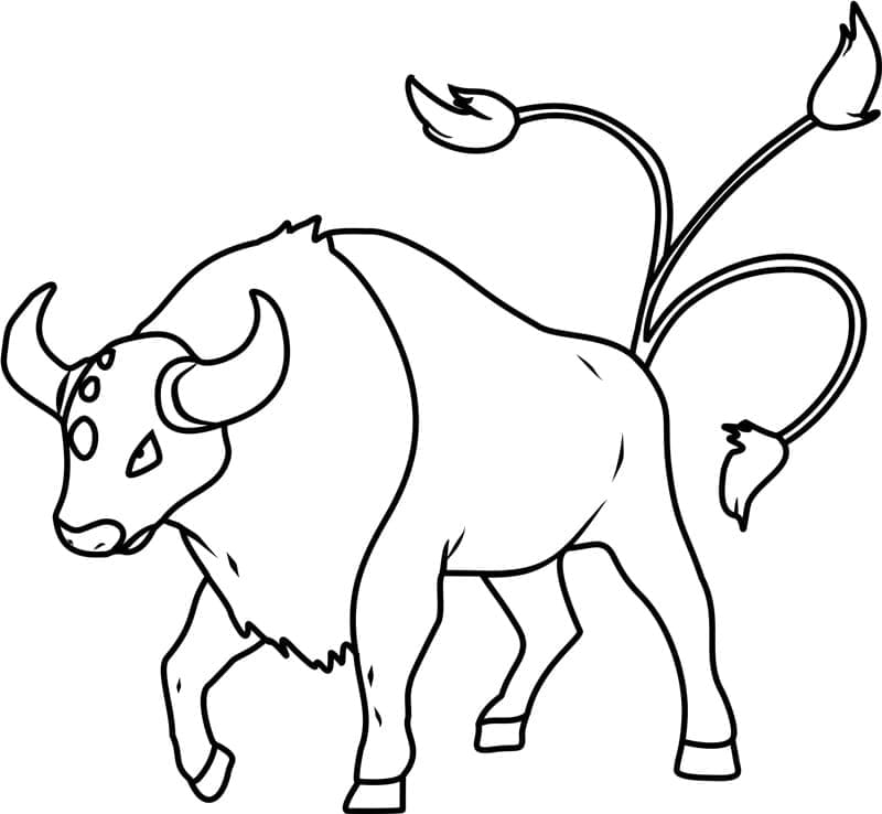 Tô màu Pokemon Tauros