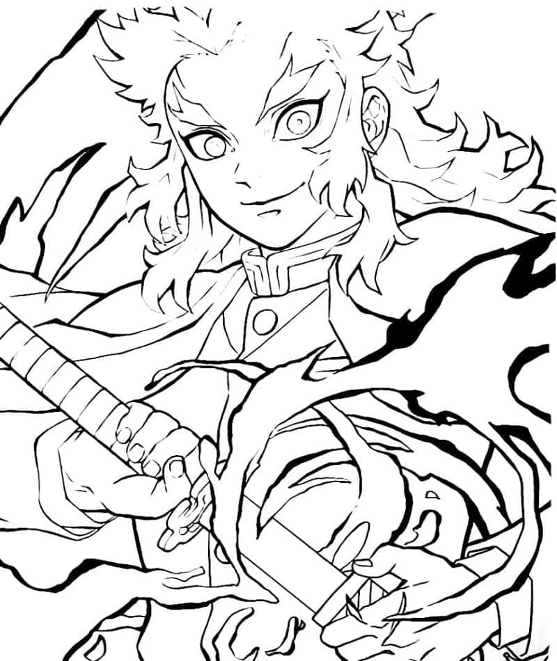 Tô màu Rengoku Kyojuro