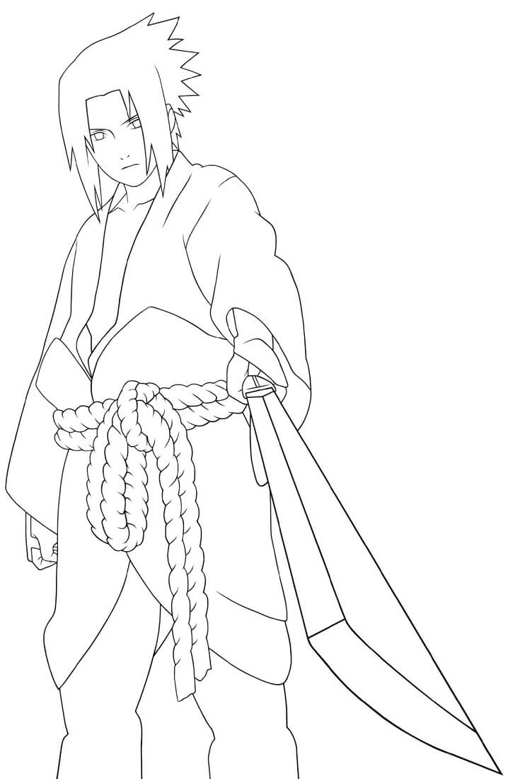 Tô màu Sasuke và Thanh Kiếm