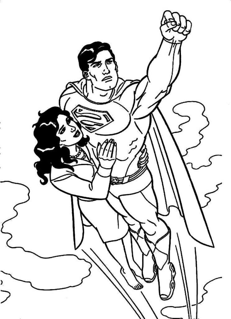 Tô màu Siêu Nhân Superman và Lois Lane