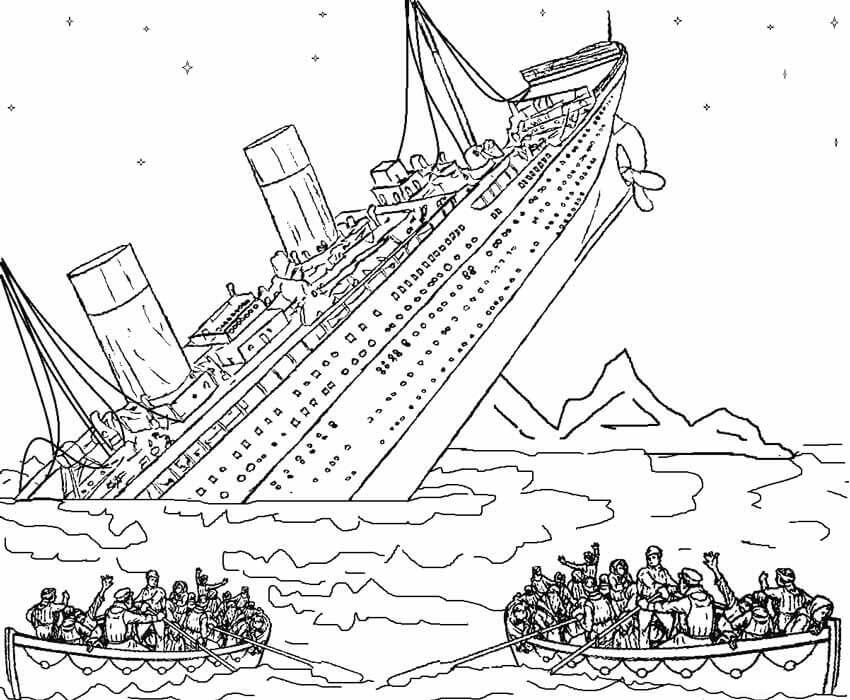 Tô màu Tàu Titanic Bị chìm