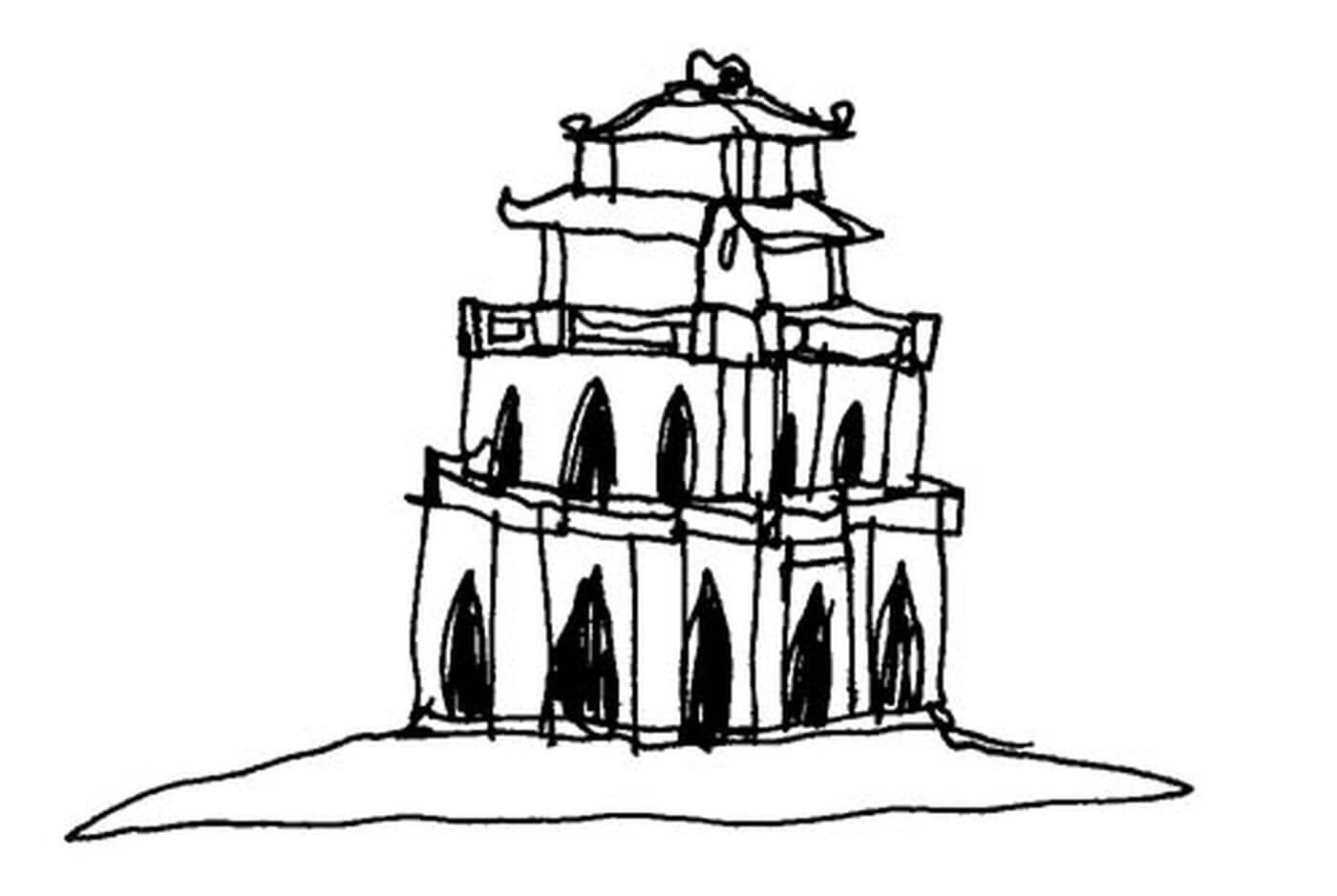 Tô màu Tháp Rùa