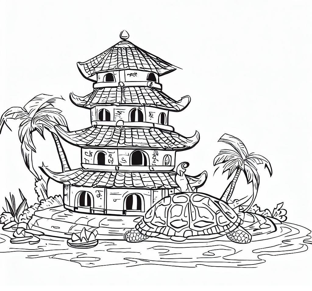 Tô màu Tháp Rùa Đẹp Nhất