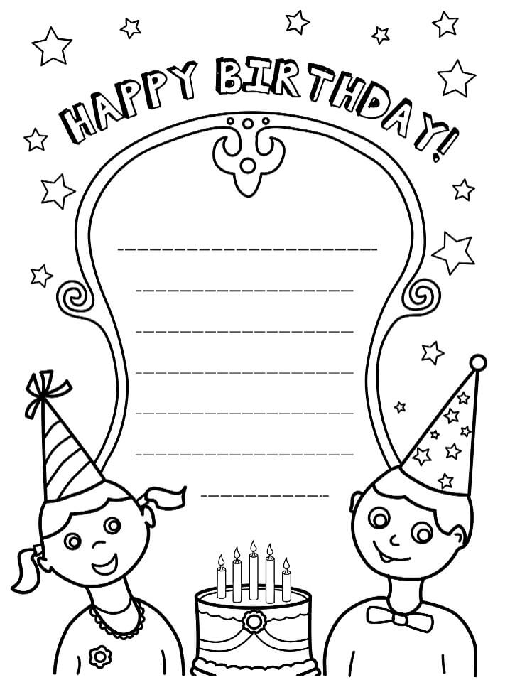 Tô màu Thiệp Mừng Happy Birthday