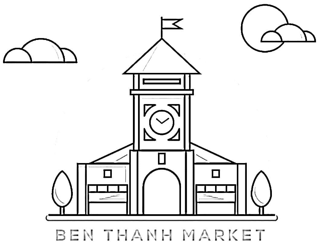 Tô màu Tranh Chợ Bến Thành