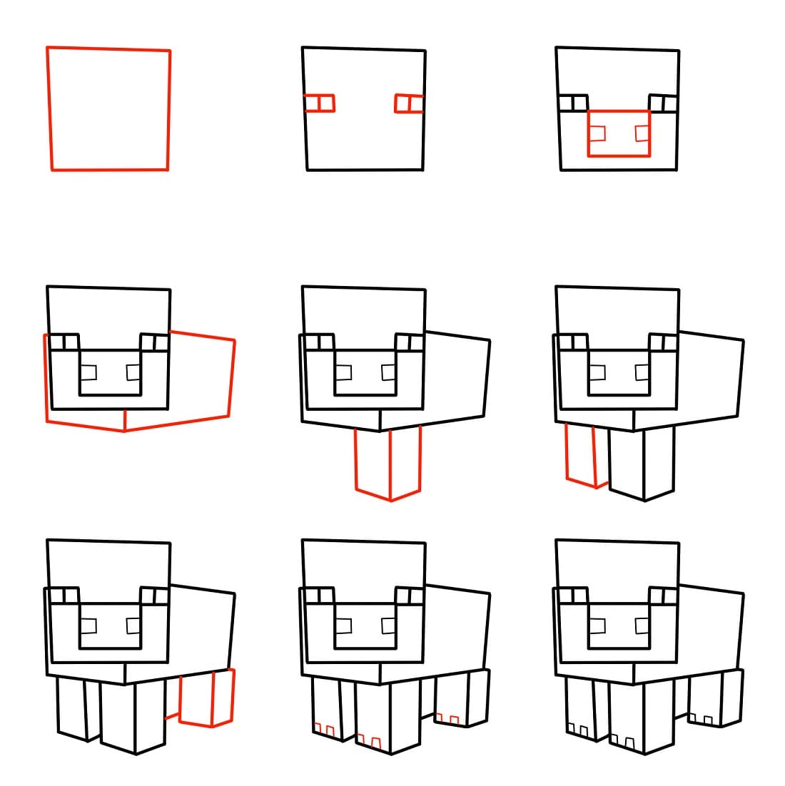 Tô màu Vẽ Con Heo Trong Minecraft