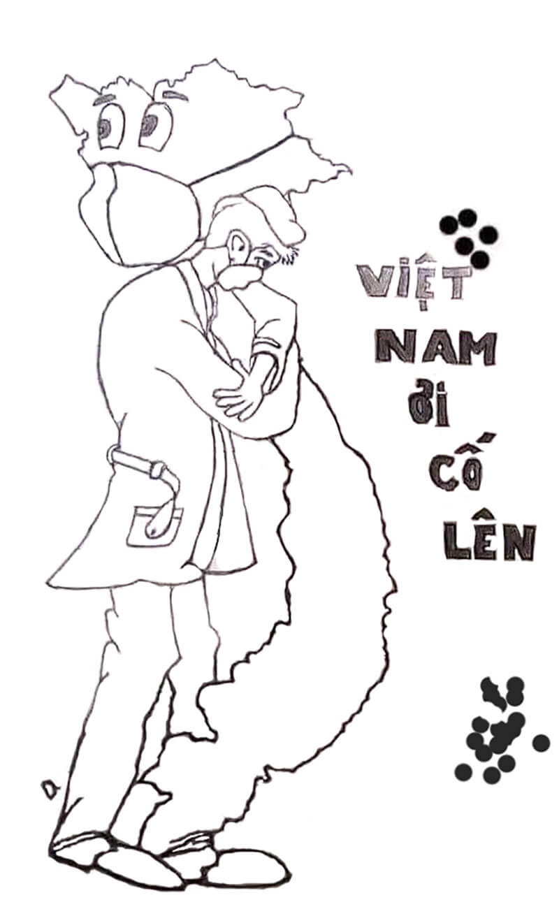 Tô màu Việt Nam Cố Lên