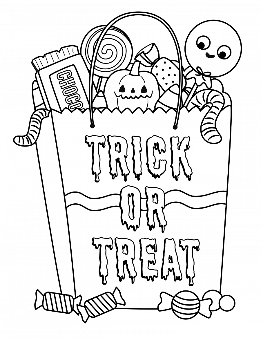 Tô màu túi đựng kẹo halloween