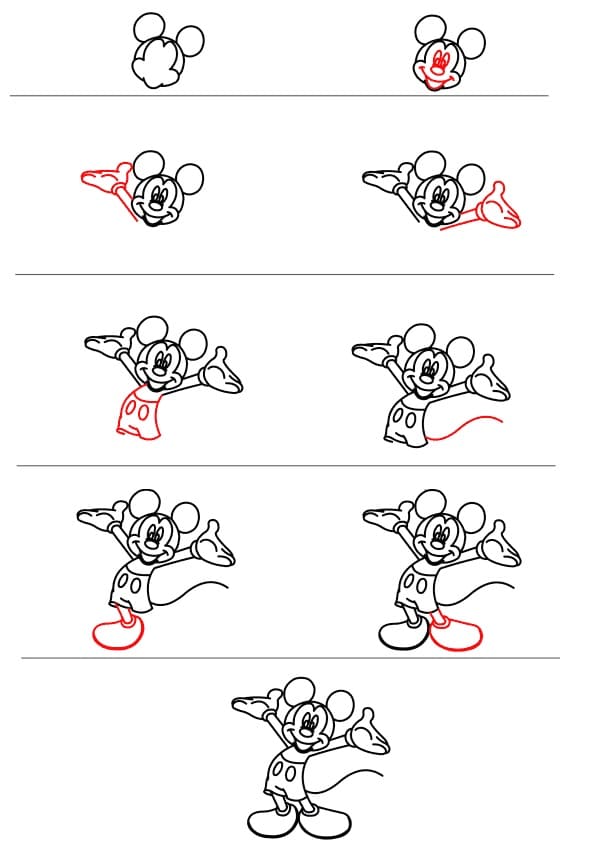 Tô màu Vẽ Chuột Mickey Vui Vẻ