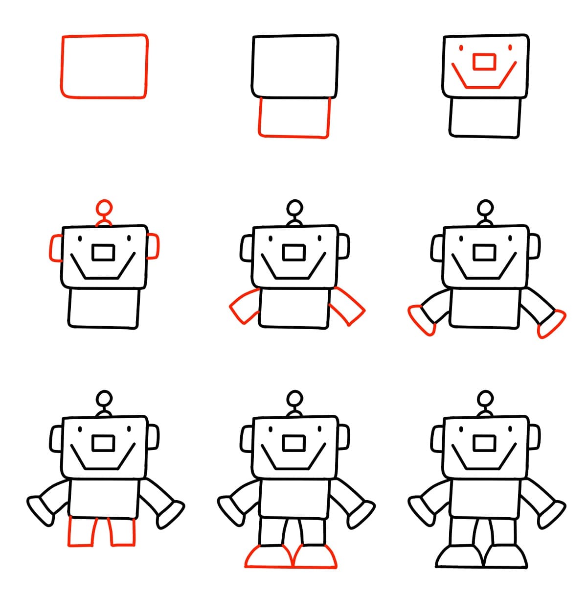 Tô màu Vẽ Robot Đơn Giản